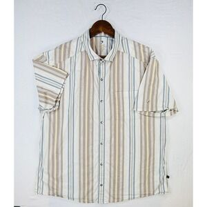 Kuhl, Short Sleeve Striped Button Up Shirt Outdoor Casual Top,‎ Men's XL